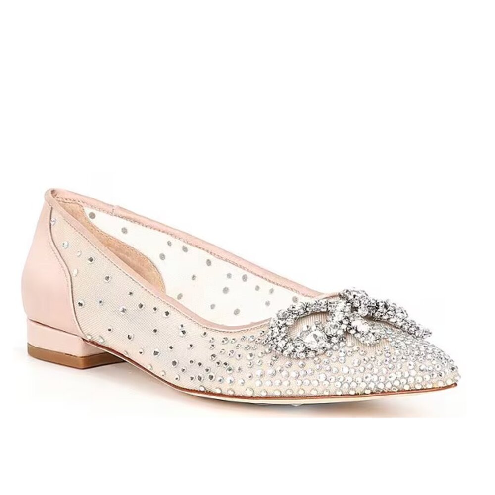 New in Box Antonio Melani Collection Pavo Crystal Bow Detail Dress Flats